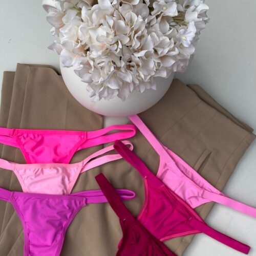 Kit 06 calcinhas fio bikini microfibra