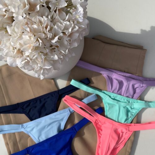 Kit 06 calcinhas fio bikini microfibra